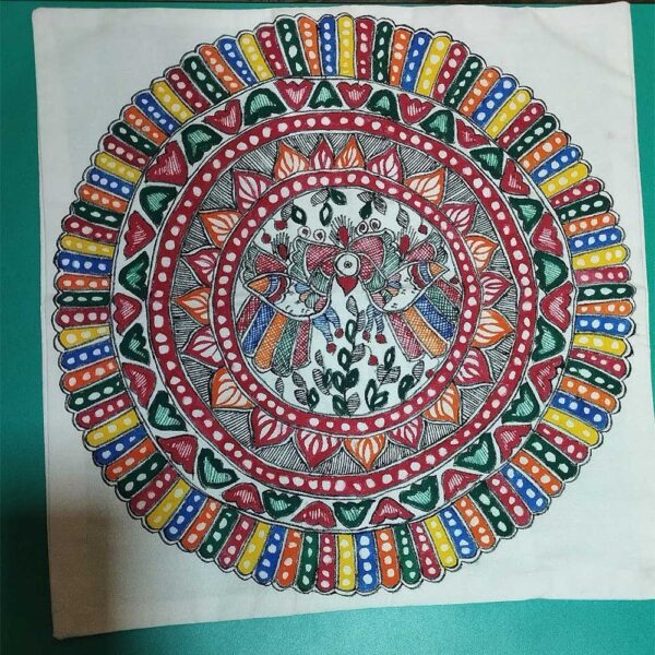 Madhubani Cushion Peacock (set of 2)