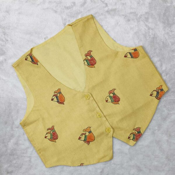 Madhubani Cotton Vests Yellow