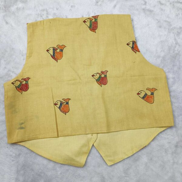 Madhubani Cotton Vests Yellow - Image 2