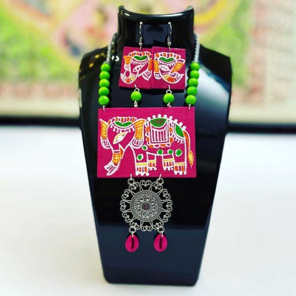 Exclusive Lightweight Madhubani Jewellery Set Pink