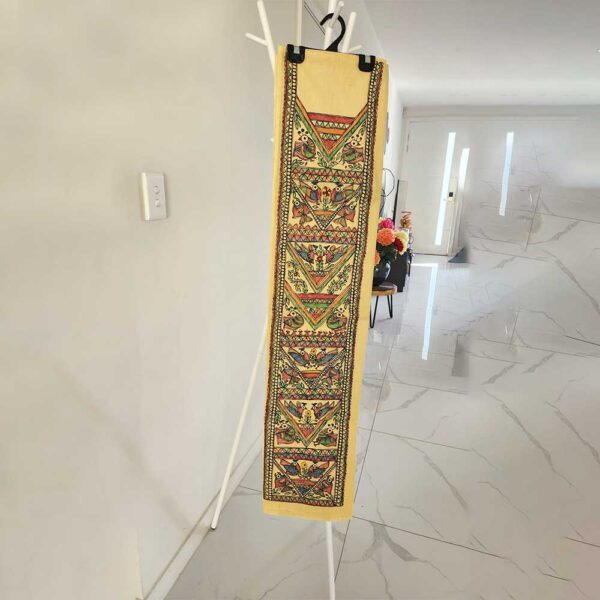 Yellow pure cotton Madhubani handpainted dress material - Image 2