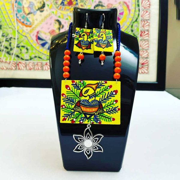 Exclusive Lightweight Madhubani Jewellery Set Yellow