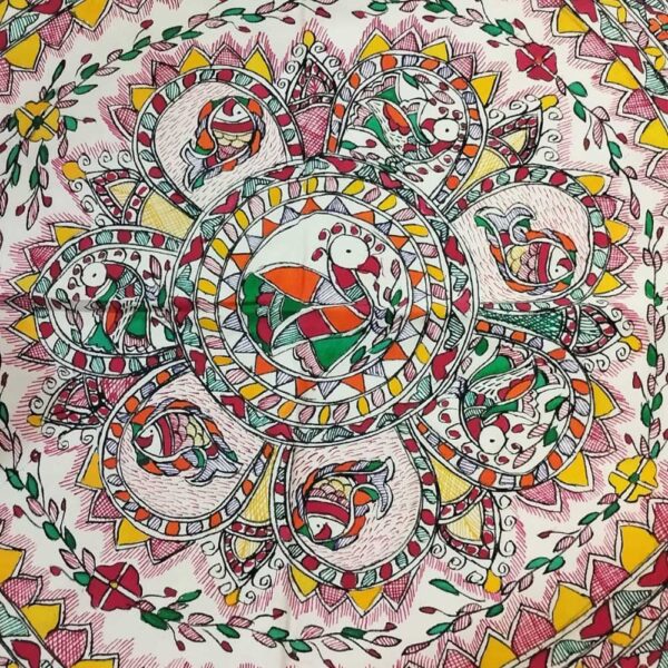 Madhubani Cushion Peacock (set of 2)