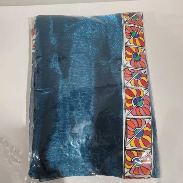 Madhubani Navy Blue Saree - Image 2