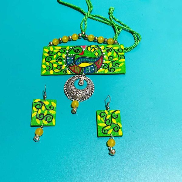 Exclusive Lightweight Madhubani Jewellery Set Green