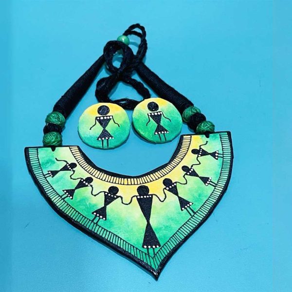 Madhubani Jewellery Set Green