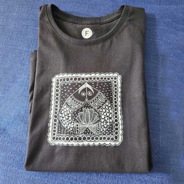 Madhubani T-shirt Black (M)