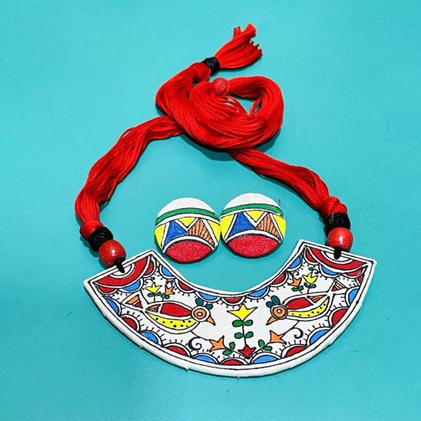 Madhubani Jewellery Set White