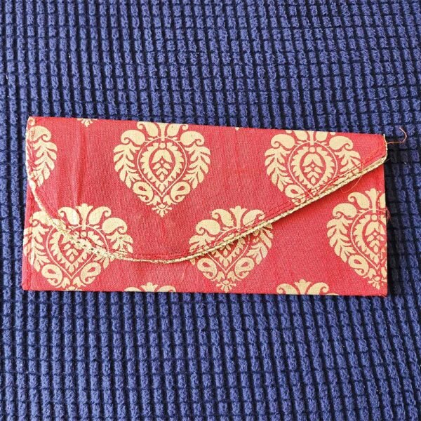 Decorative Money Purse Red Golden Print