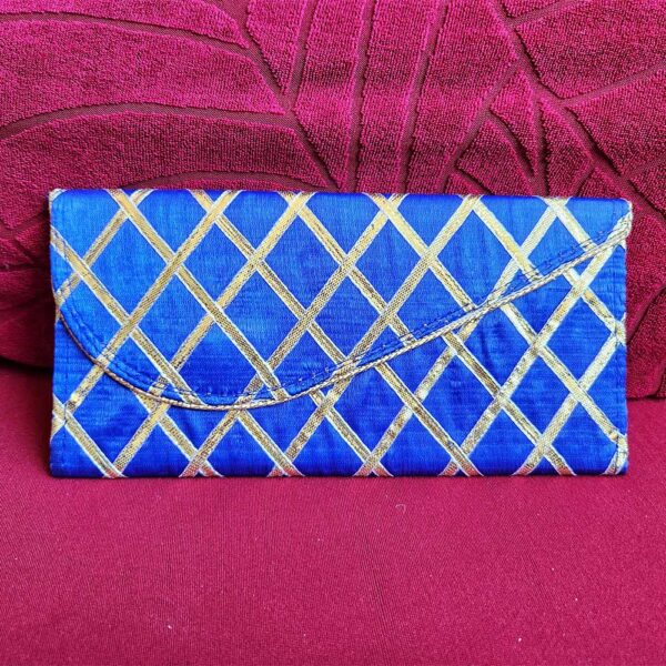 Decorative Money Purse Blue Golden