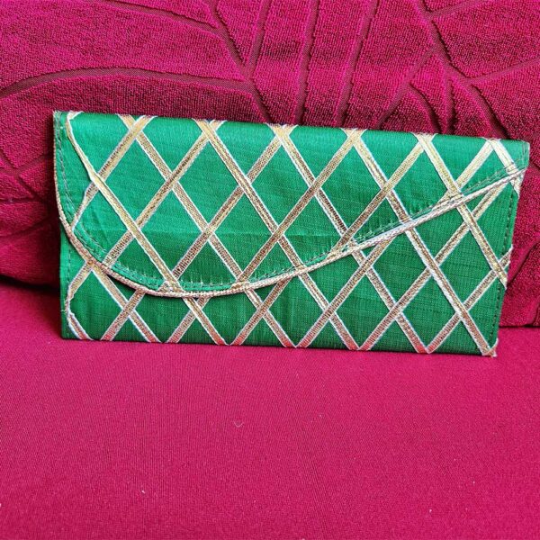 Decorative Money Purse Green Golden