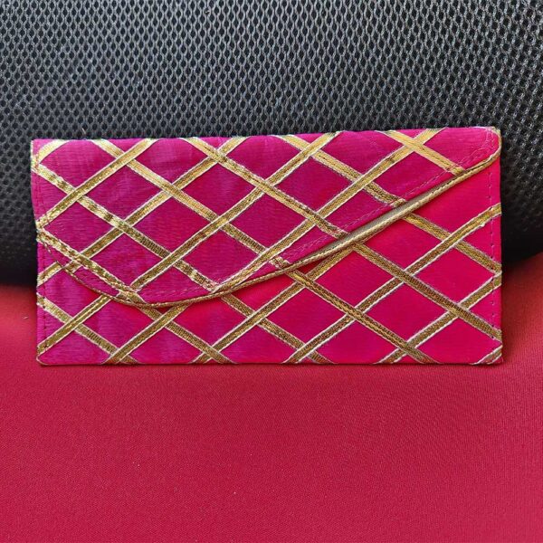 Decorative Money Purse Pink Golden
