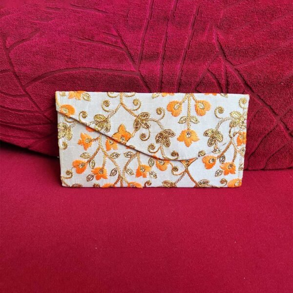 Decorative Money Purse Cream Emboridery
