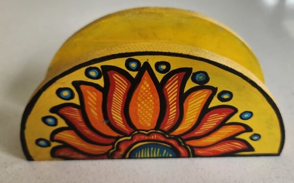 Madhubani Tissue Holder Yellow - Image 3
