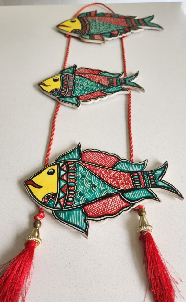 Madhubani Wall Hanging Decor Fish - Image 2