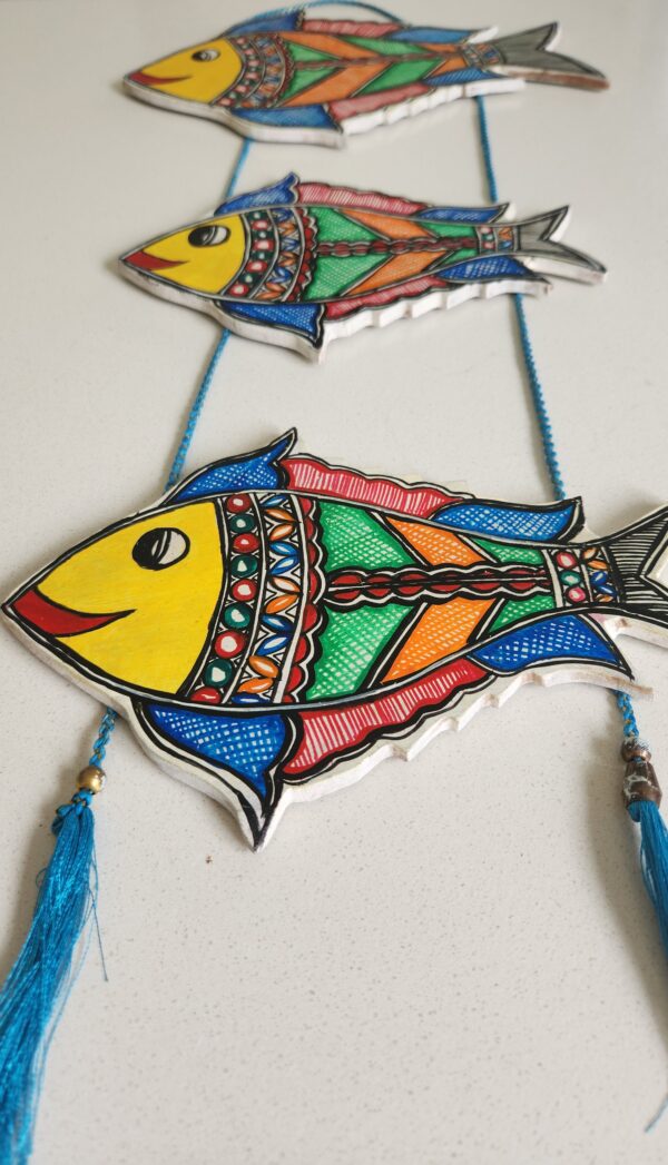 Madhubani Wall Hanging Decor Fish - Image 2