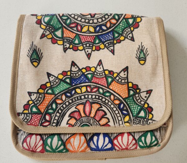 Madhubani Sling Bag Lotus Jute