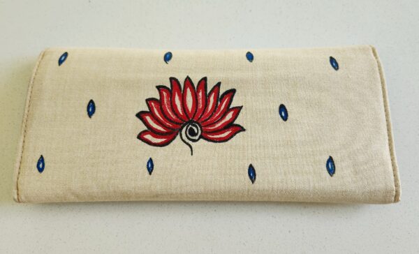 Madhubani Clutch Purse Cream - Image 2