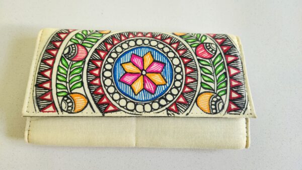 Madhubani Clutch Purse Yellow