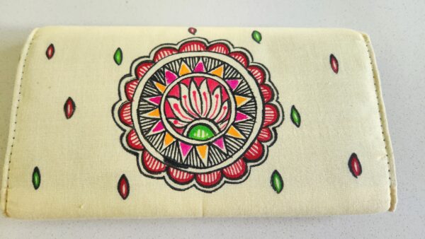 Madhubani Clutch Purse Yellow - Image 2