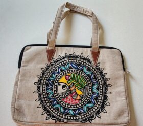 Madhubani Laptop/iPad Bag Fish