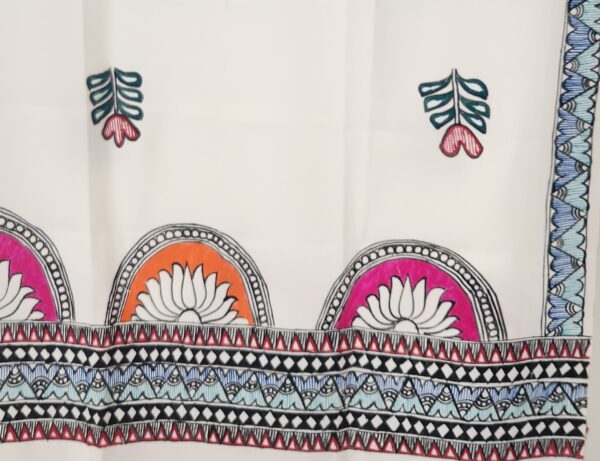 Madhubani Shawl Lotus - Image 2